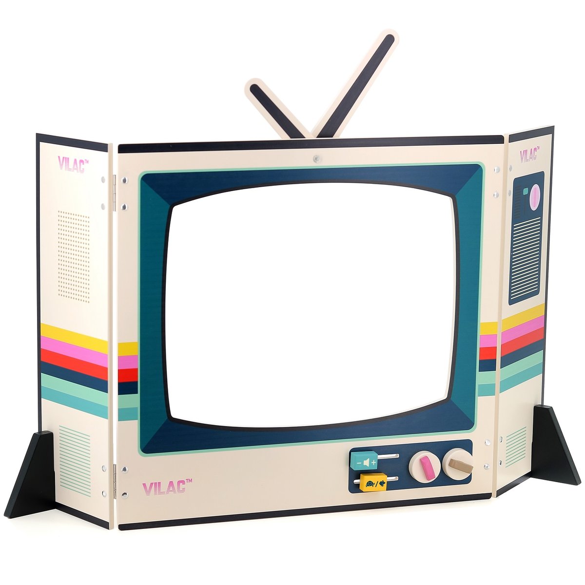 Télévision vintage en bois beige, VILAC