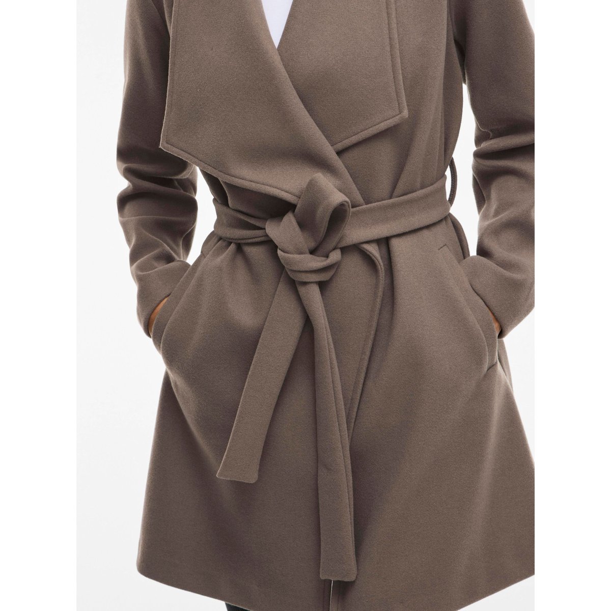 Manteau col italien à nouer falcon, VILA