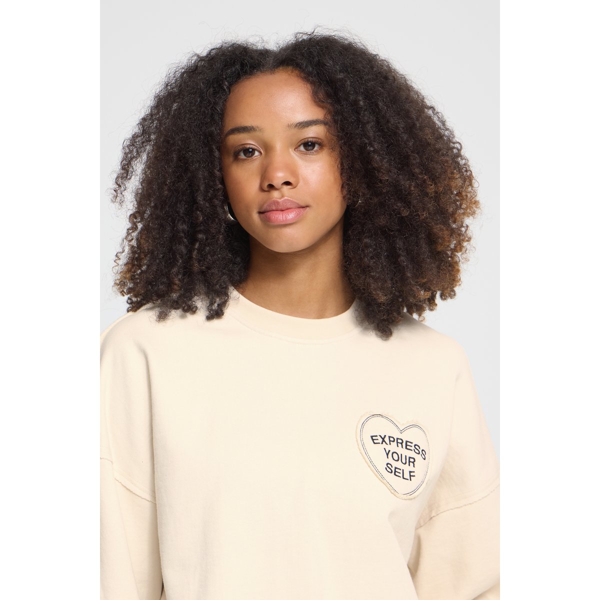 Sweatshirt blanc noir birch/meteorite, ICHI