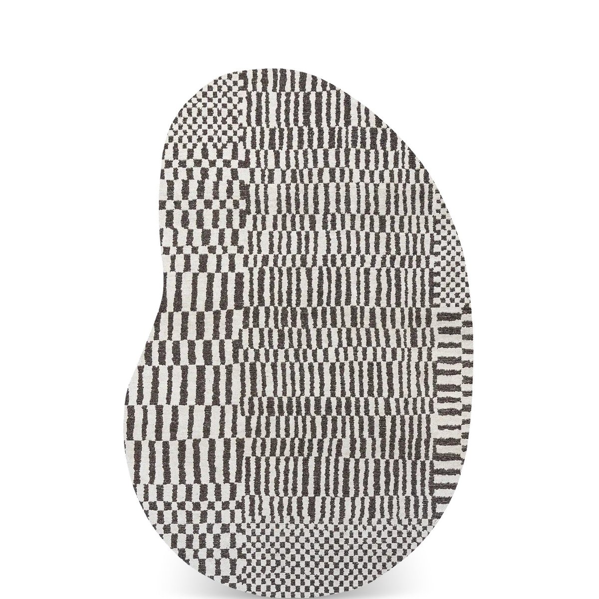 Tapis tissé plat moderne STRUCTURES noir, NOVATREND