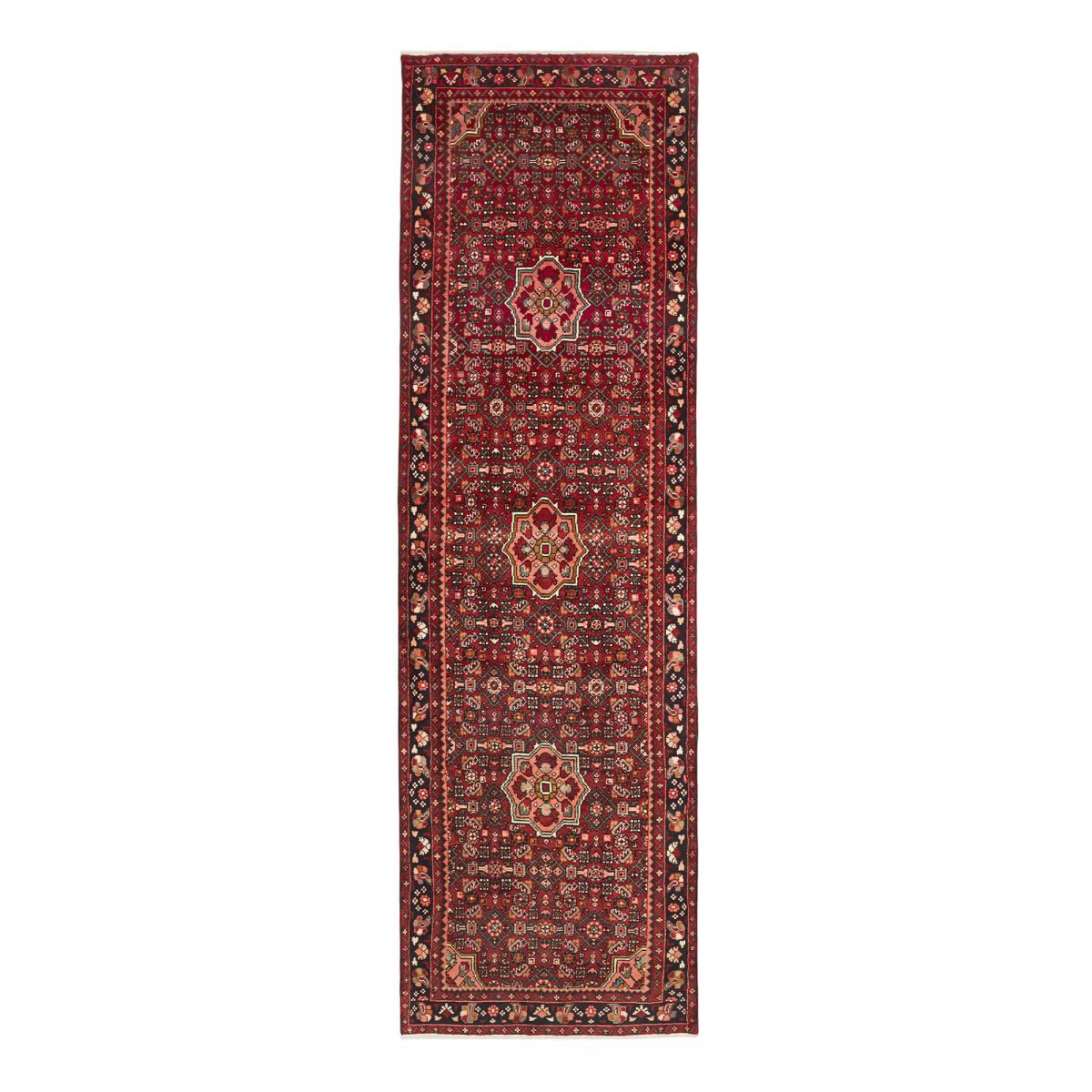 Tapis d'orient, motif oriental, artisanal, noué main, HAMADAN 182 bordeaux, beige, bleu, UN AMOUR DE TAPIS