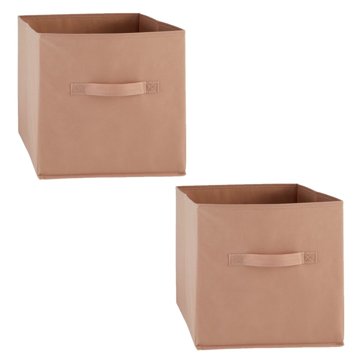 Lot de 2 boîtes de rangement en tissu MIX N' MODUL rose, TOILINUX