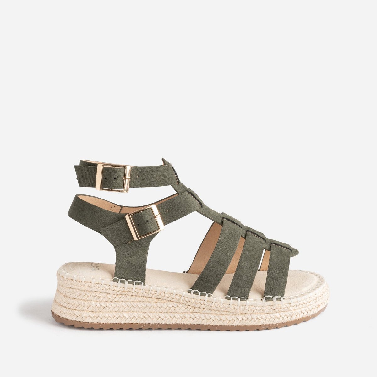 Sandales compensees tonia vert Texto La Redoute