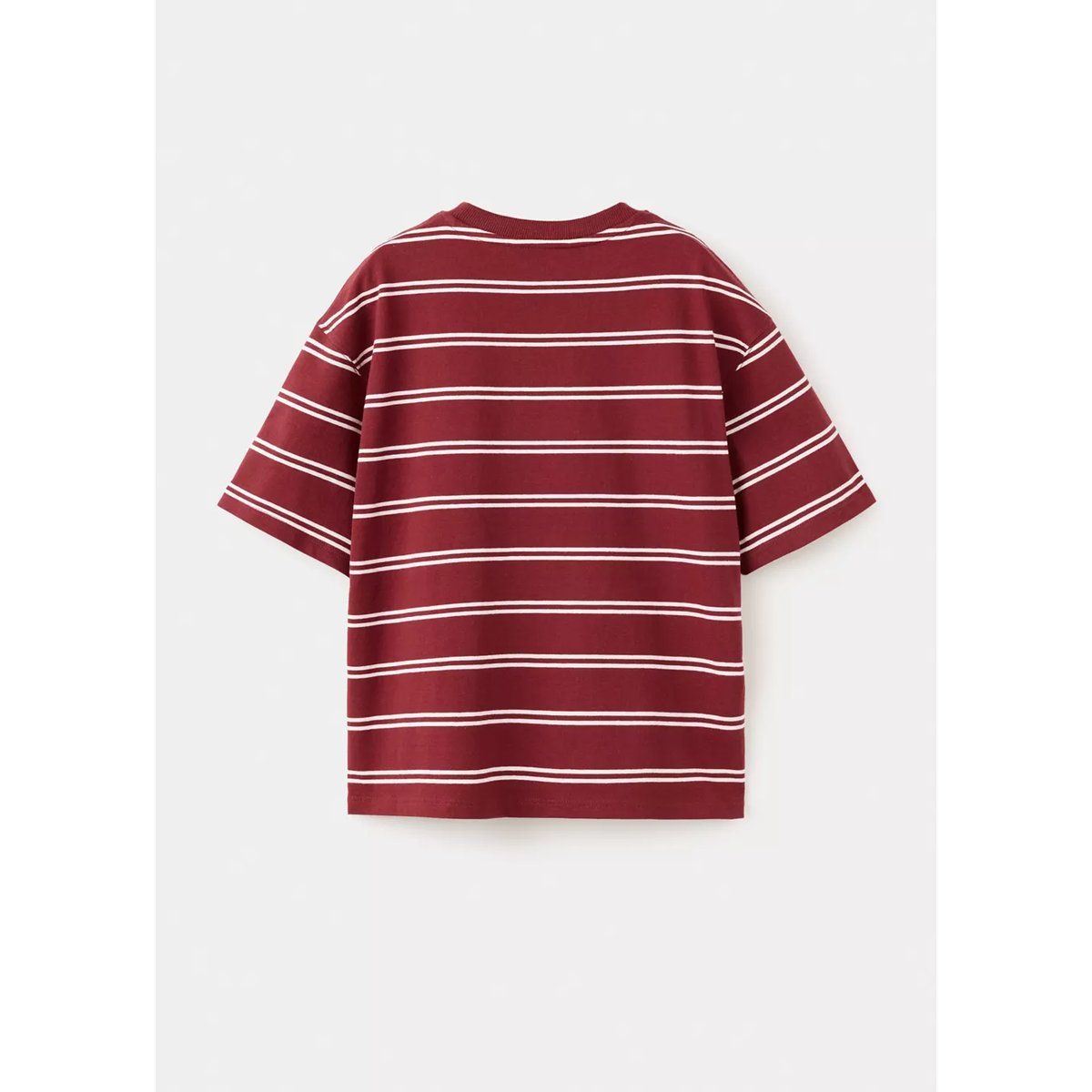 T-shirt coton à rayures grenat, MANGO KIDS