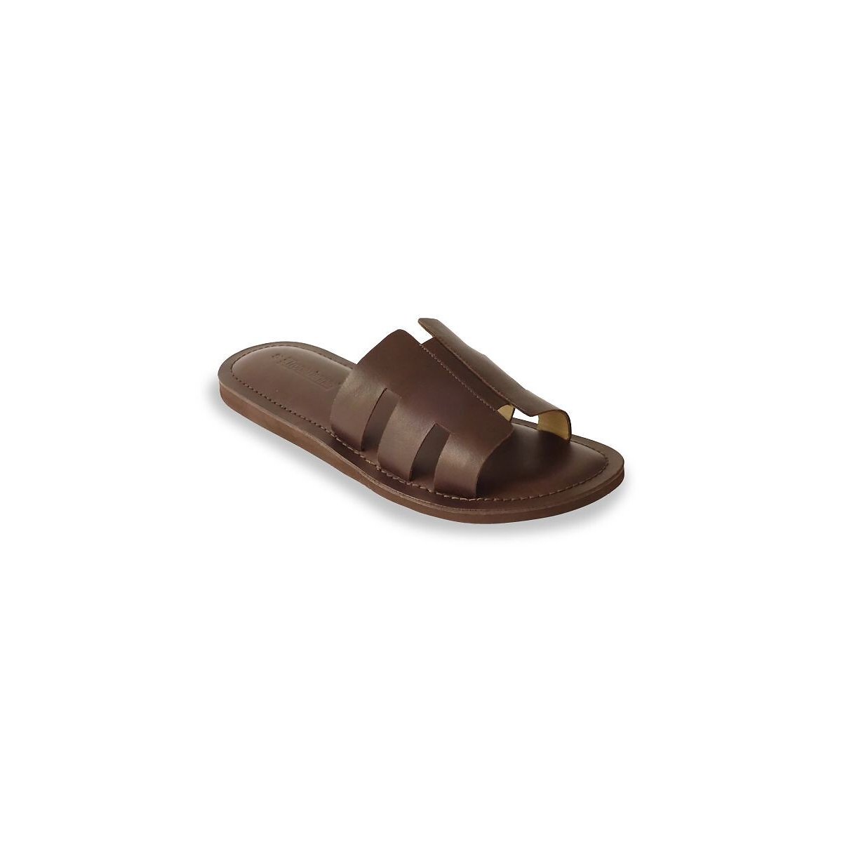 Mules plates en cuir Emia marron, LES TROPEZIENNES PAR M.BELARBI
