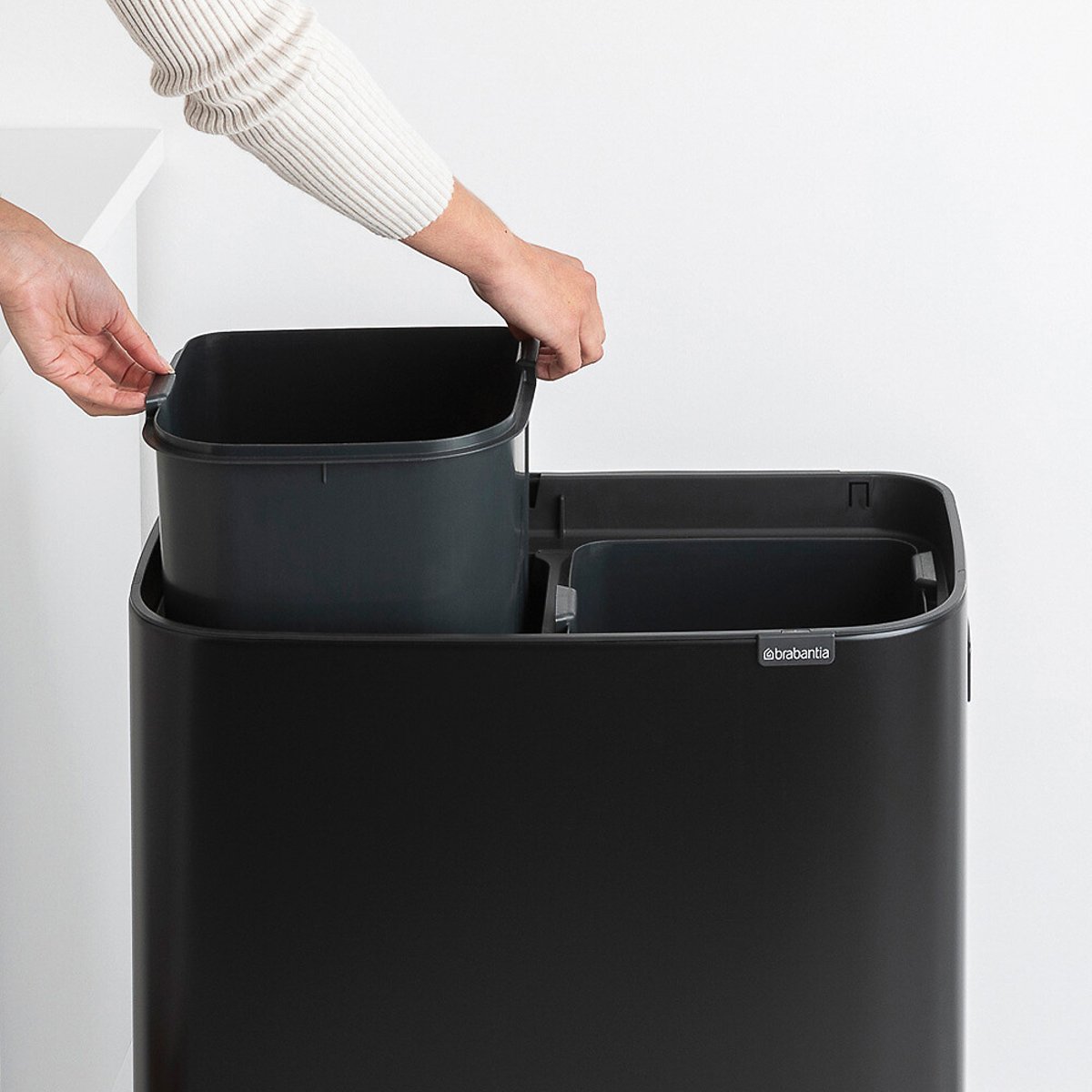 Poubelle de cuisine Bo Touch Bin Hi 2 x 30L 130625 noir mat, BRABANTIA