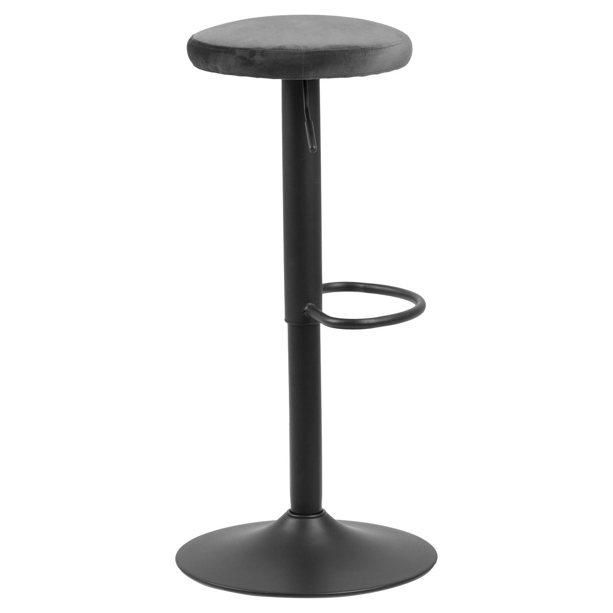 Lot de 2 tabourets de bar avec hauteur réglable en tissu et métal FINCH gris, TOILINUX