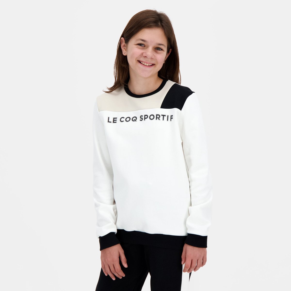 Sweat col rond Essentiels blanc, LE COQ SPORTIF