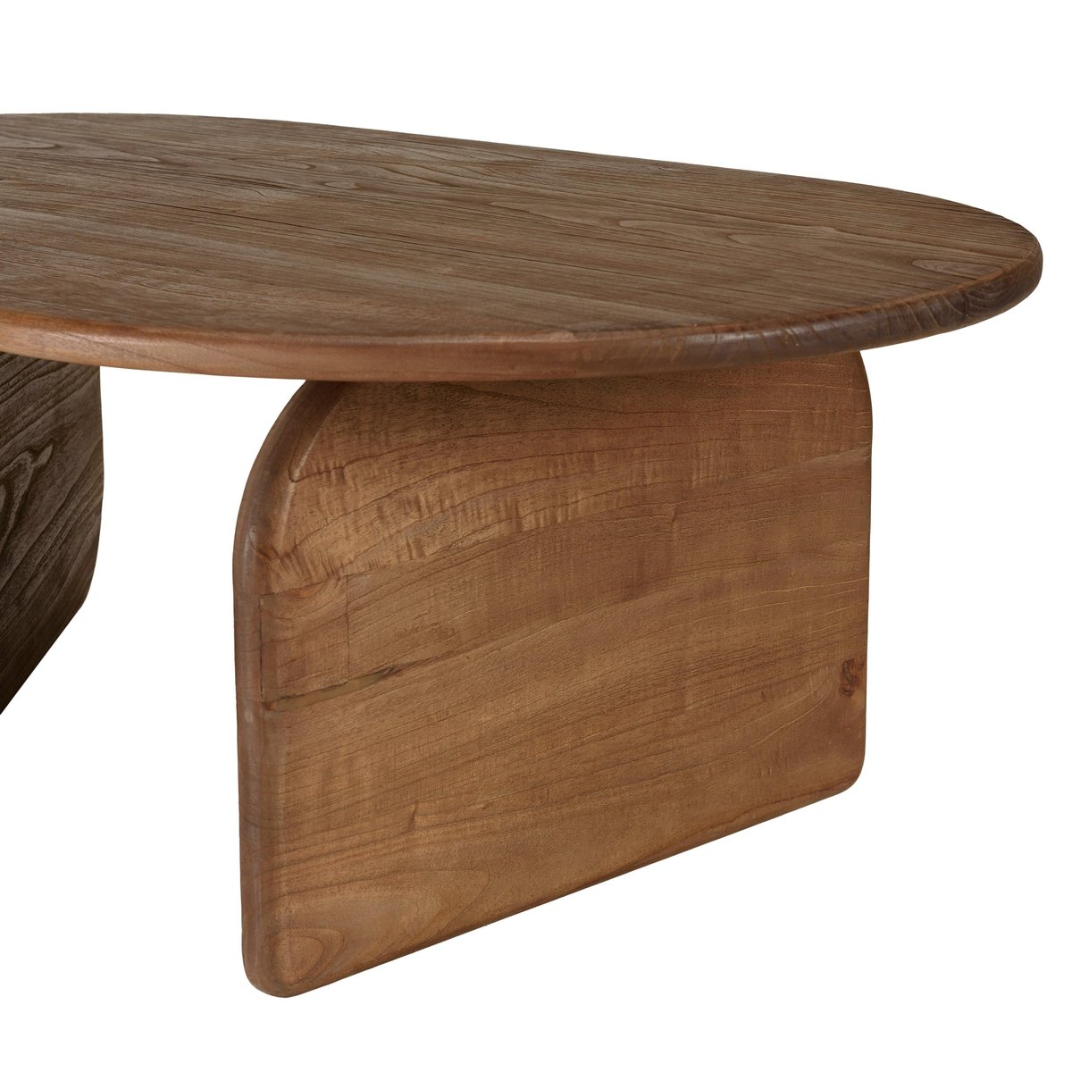 Table basse 140cm forme organique en bois de mindi ARCUS bois naturel, PIER IMPORT