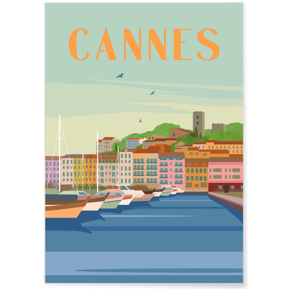 Affiche ville Cannes blanc, L'AFFICHERIE