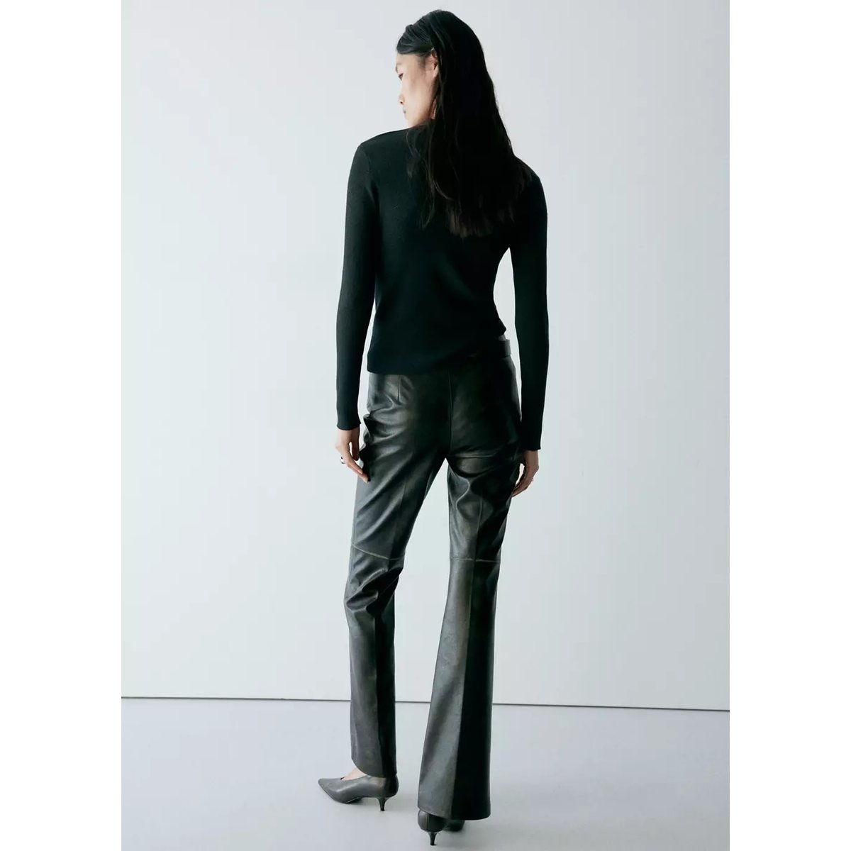 Pull-over maille col montant noir, MANGO