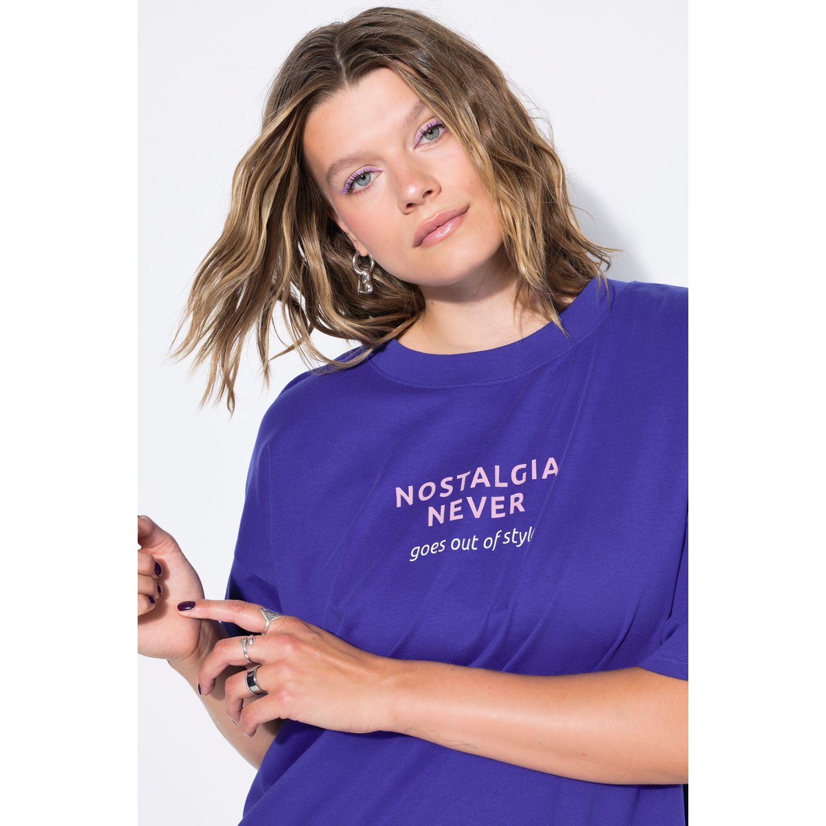 T-shirt oversize bleu lilas, STUDIO UNTOLD