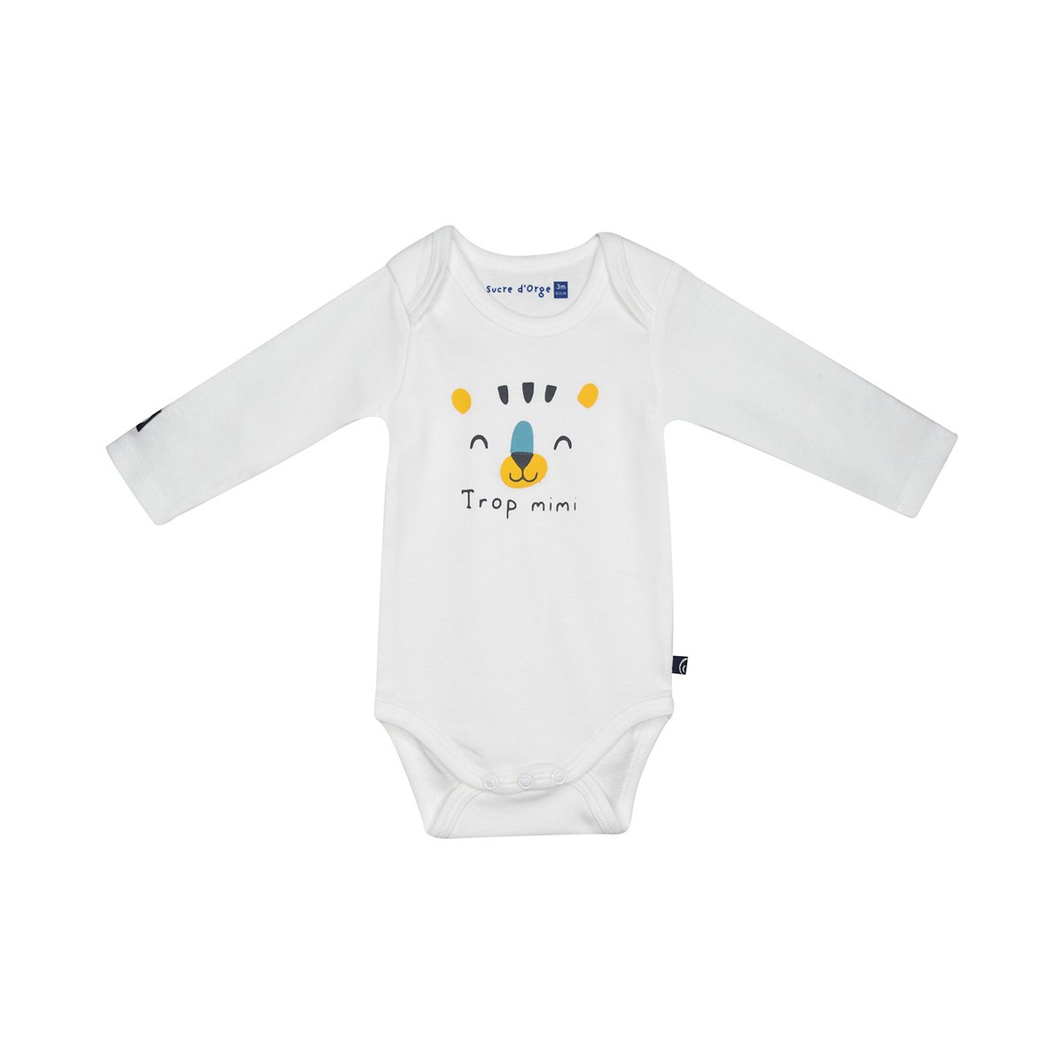Lot de 3 bodies grady manches longues bebe jaune, SUCRE D'ORGE