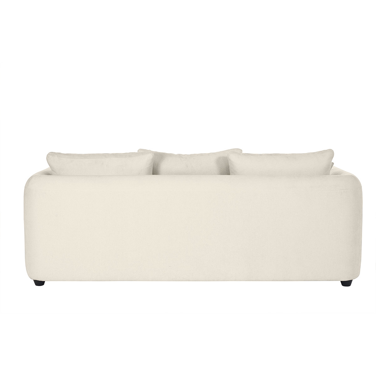 Canapé convertible déhoussable 3-4 places design haricot en tissu effet velours texturé vert kaki SACHA beige, MILIBOO