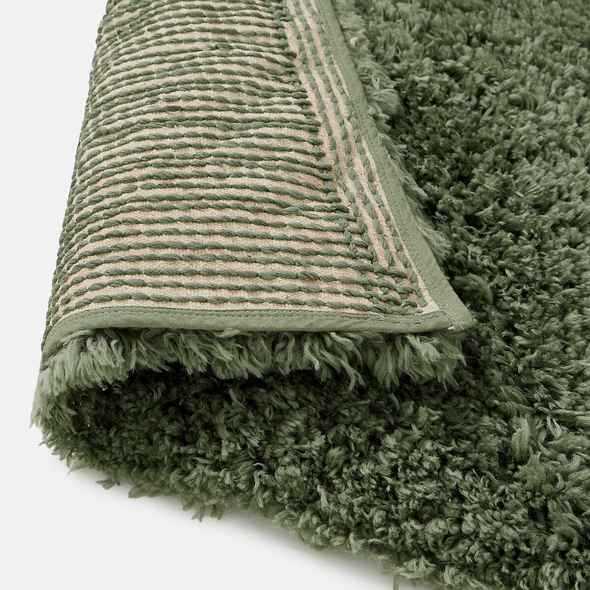 Tapis shaggy, aspect laineux, MELLOW vert, LA REDOUTE INTERIEURS