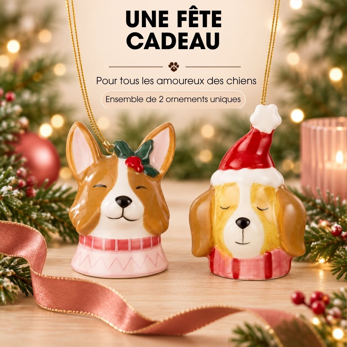 Boule de Noël rose, MICA DECORATIONS