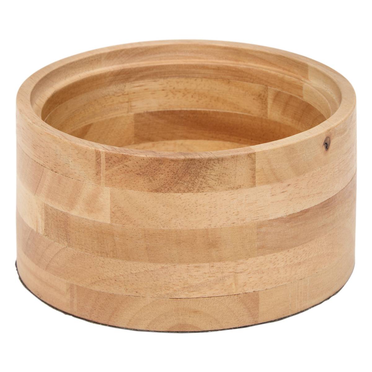 Lot de 2 boîtes rondes en hévéa BONIE taupe, ATMOSPHERA