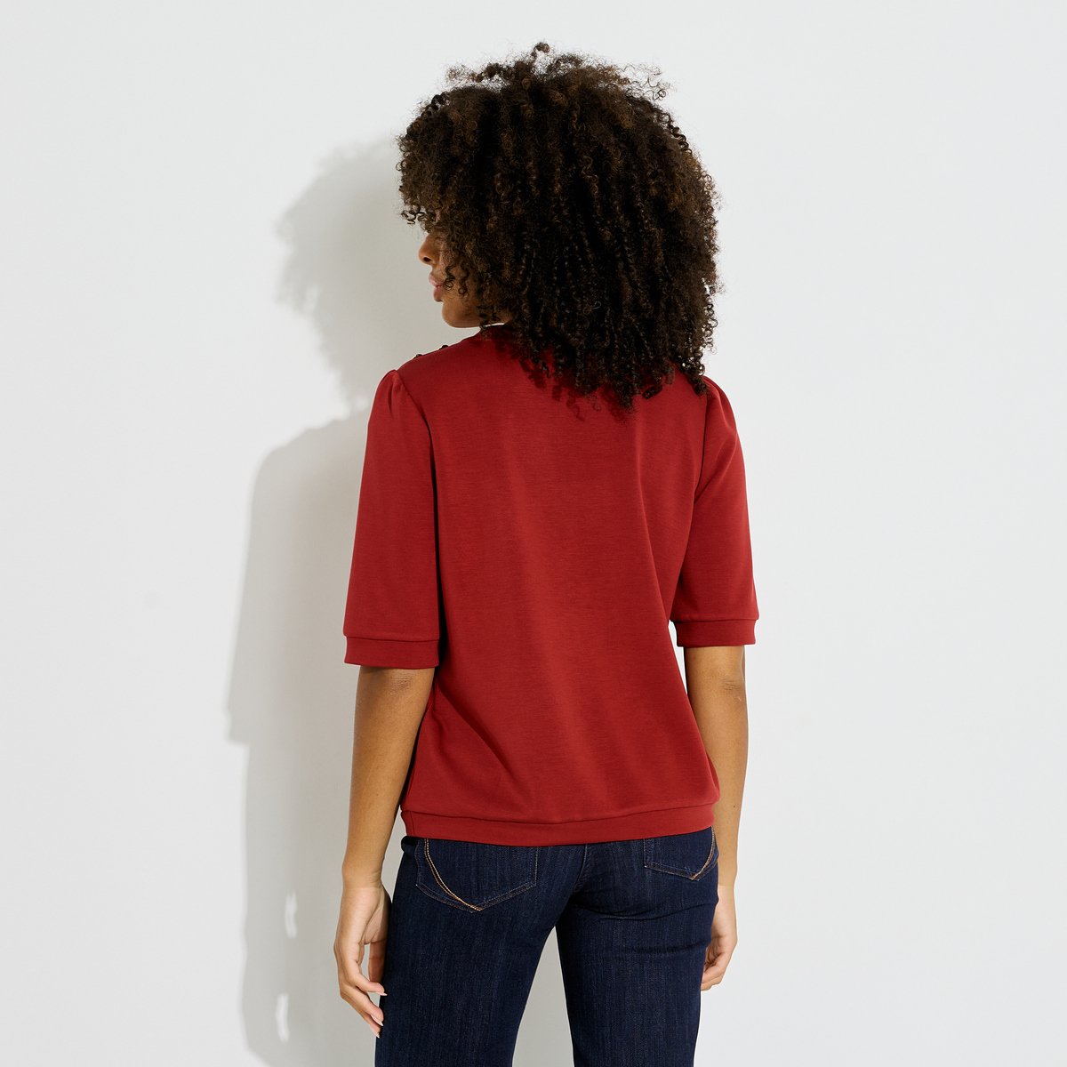 Sweat uni manches courtes orange rouge, GRAIN DE MALICE