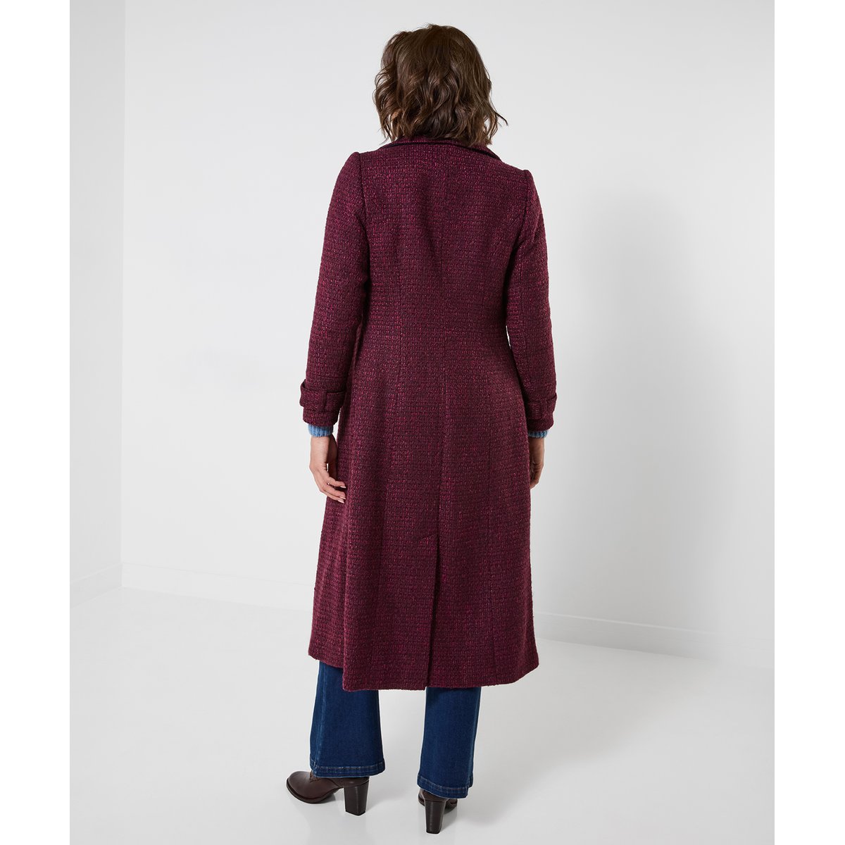 Long Manteau en Tweed Berry Dreams rouge, JOE BROWNS