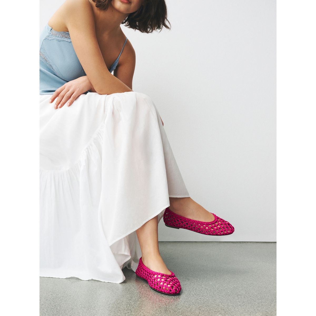 Ballerines en satin tissé forever comfort® rose, NEXT