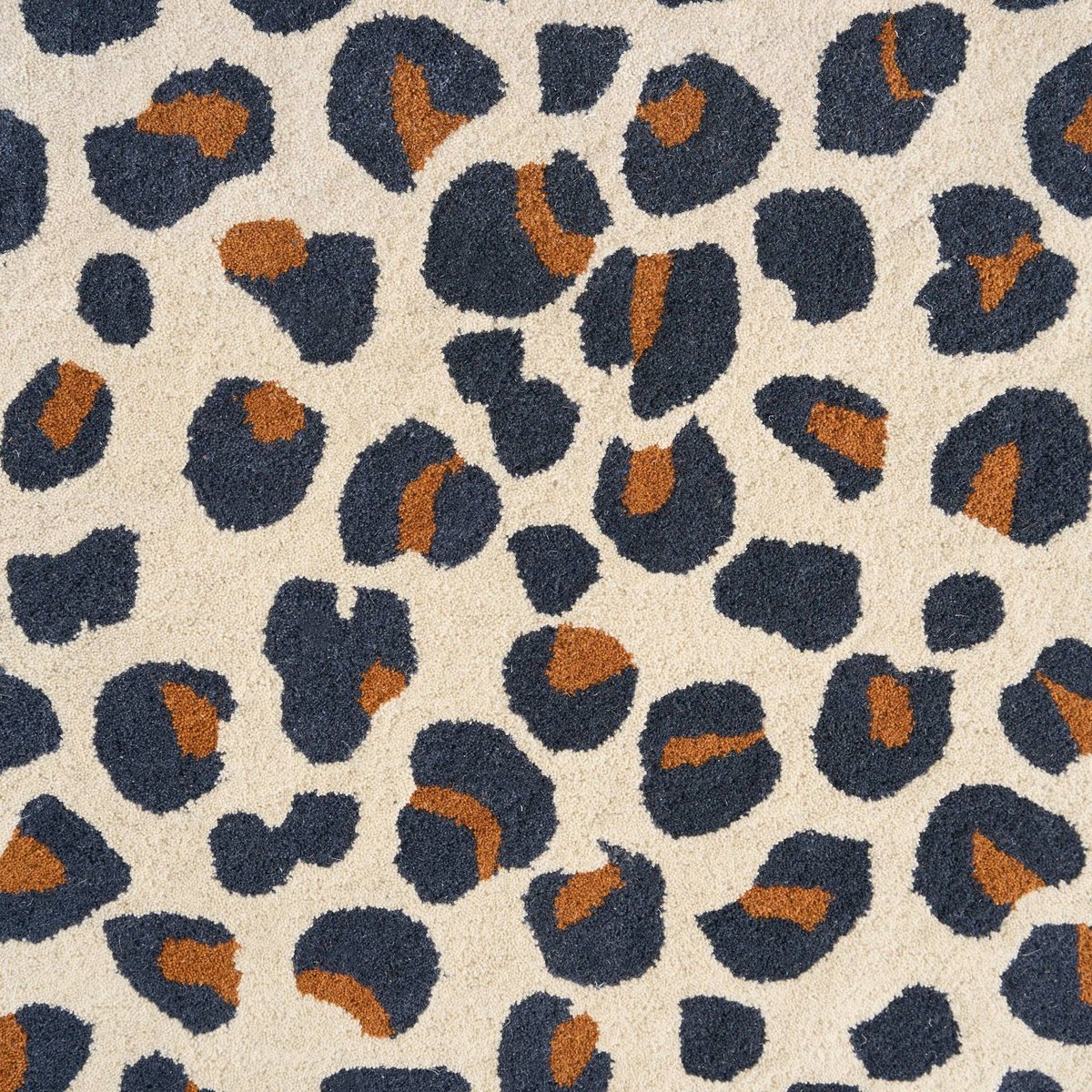 Tapis tufté léopard , 100% laine off white, MONOPRIX