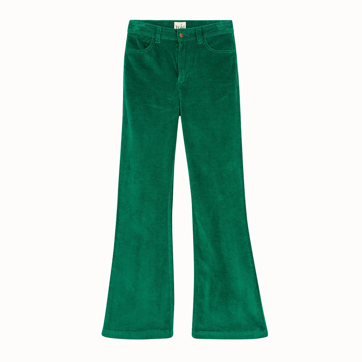 Pantalon bootcut en velours côtelé stretch VICTORIA vert sapin, WILD