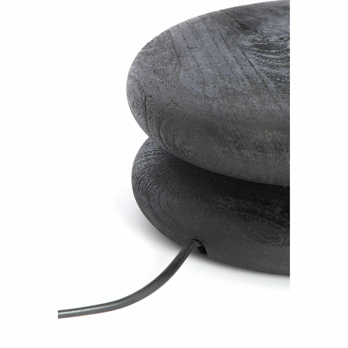 Base De La Lampe Bois EBOLI noir, LIGHT & LIVING