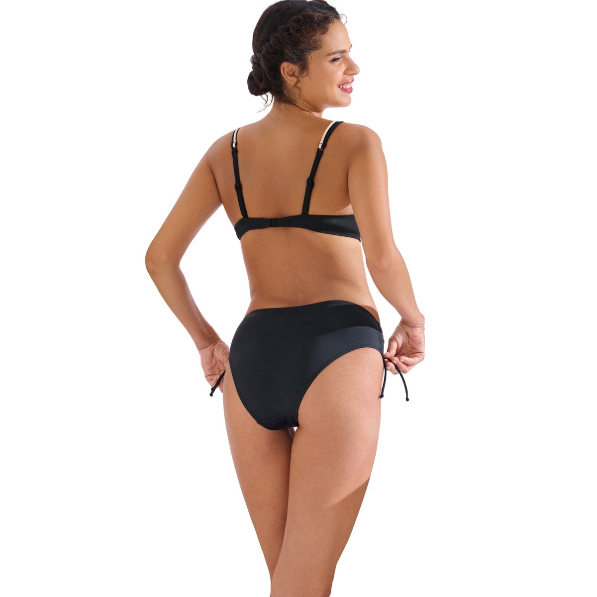 Bas maillot slip de bain côtés réglables TANZANIA noir, LISCA