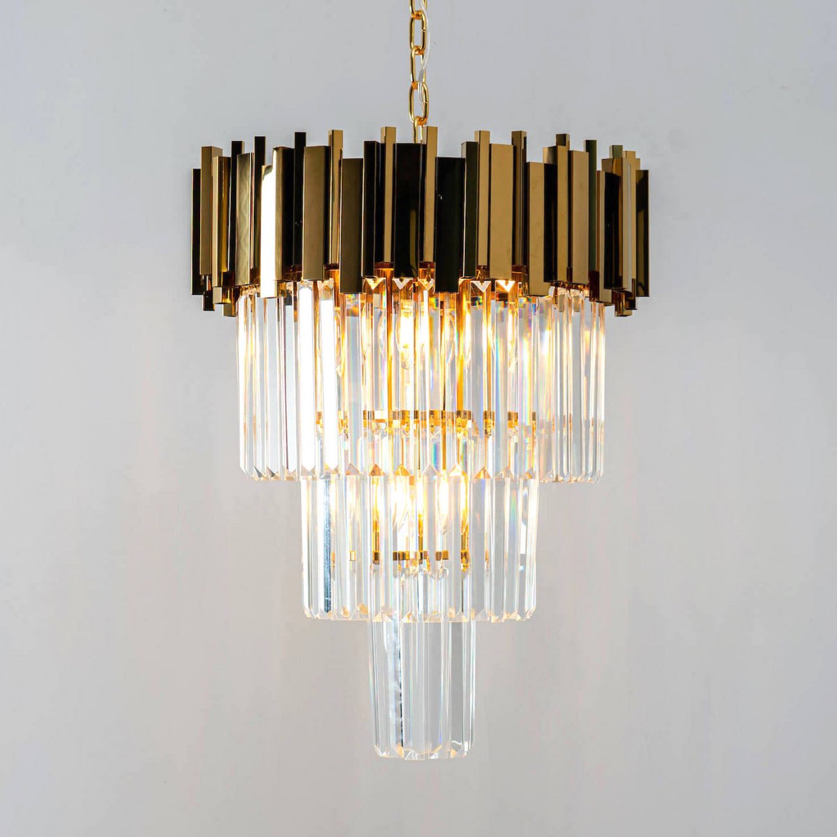 Suspension en cristal et métal - FRANCESCA doré / laiton, KOSILUM