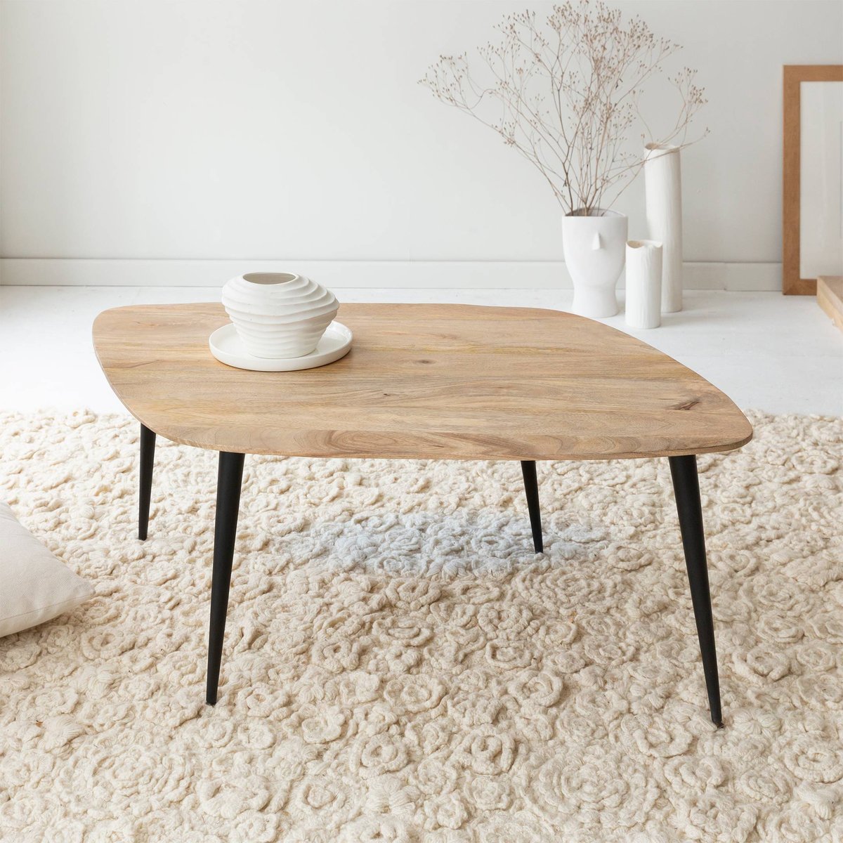 Table basse en bois de manguier AIMÉE bois clair, MADE IN MEUBLES 