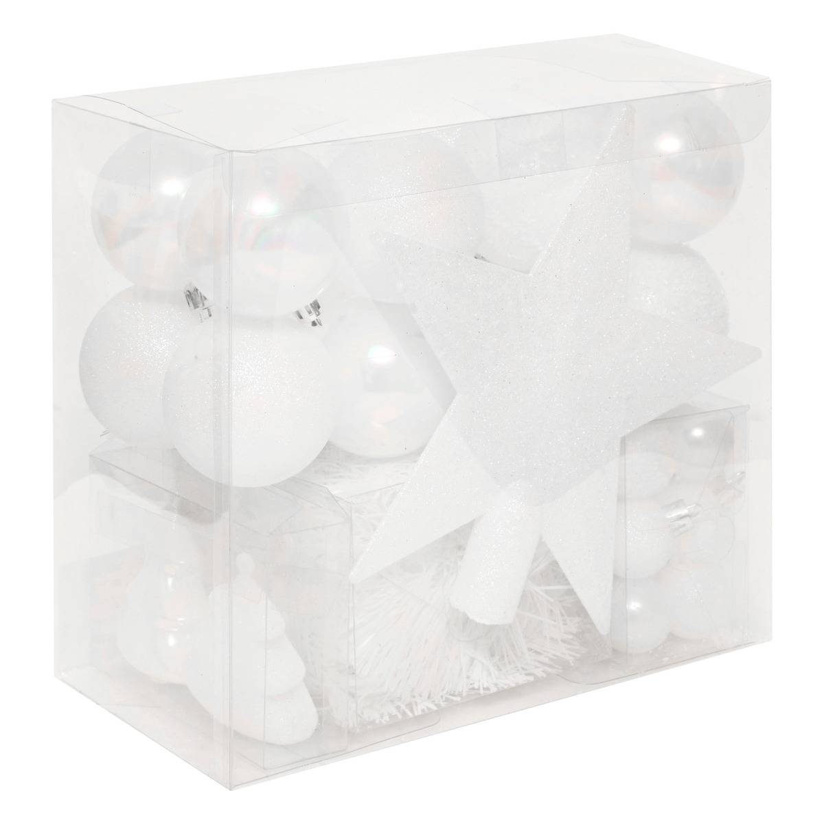 Kit décos de sapin 44 pièces Secrets des Bois blanc, FEERIC LIGHTS & CHRISTMAS