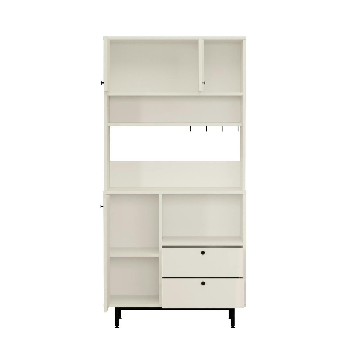 Meuble de cuisine 3 portes, 2 tiroirs 4 niches JENA blanc, PIER IMPORT
