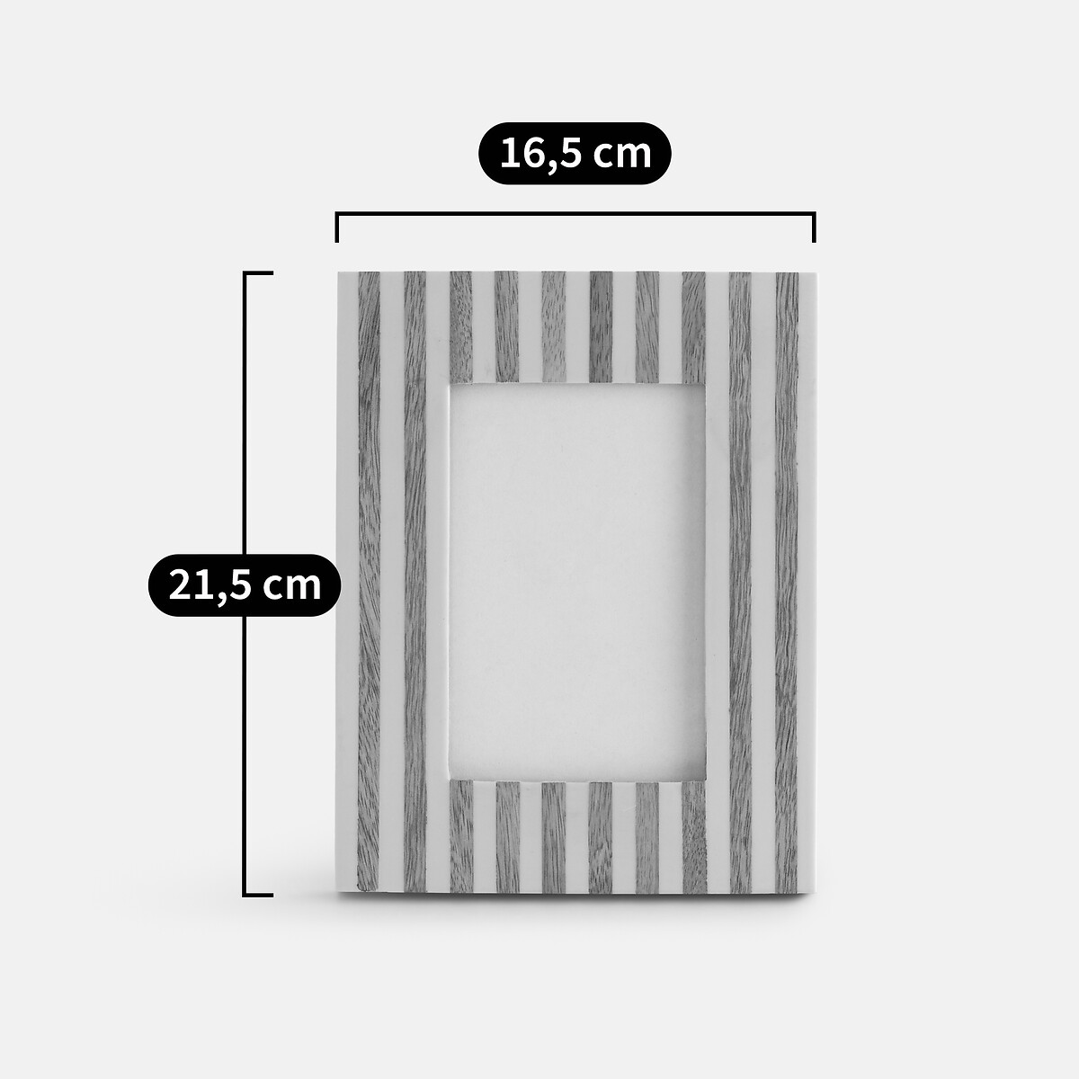 Styna Striped Resin/Mango Wood Frame 16.5 X 21.5cm natural/white, LA REDOUTE INTERIEURS