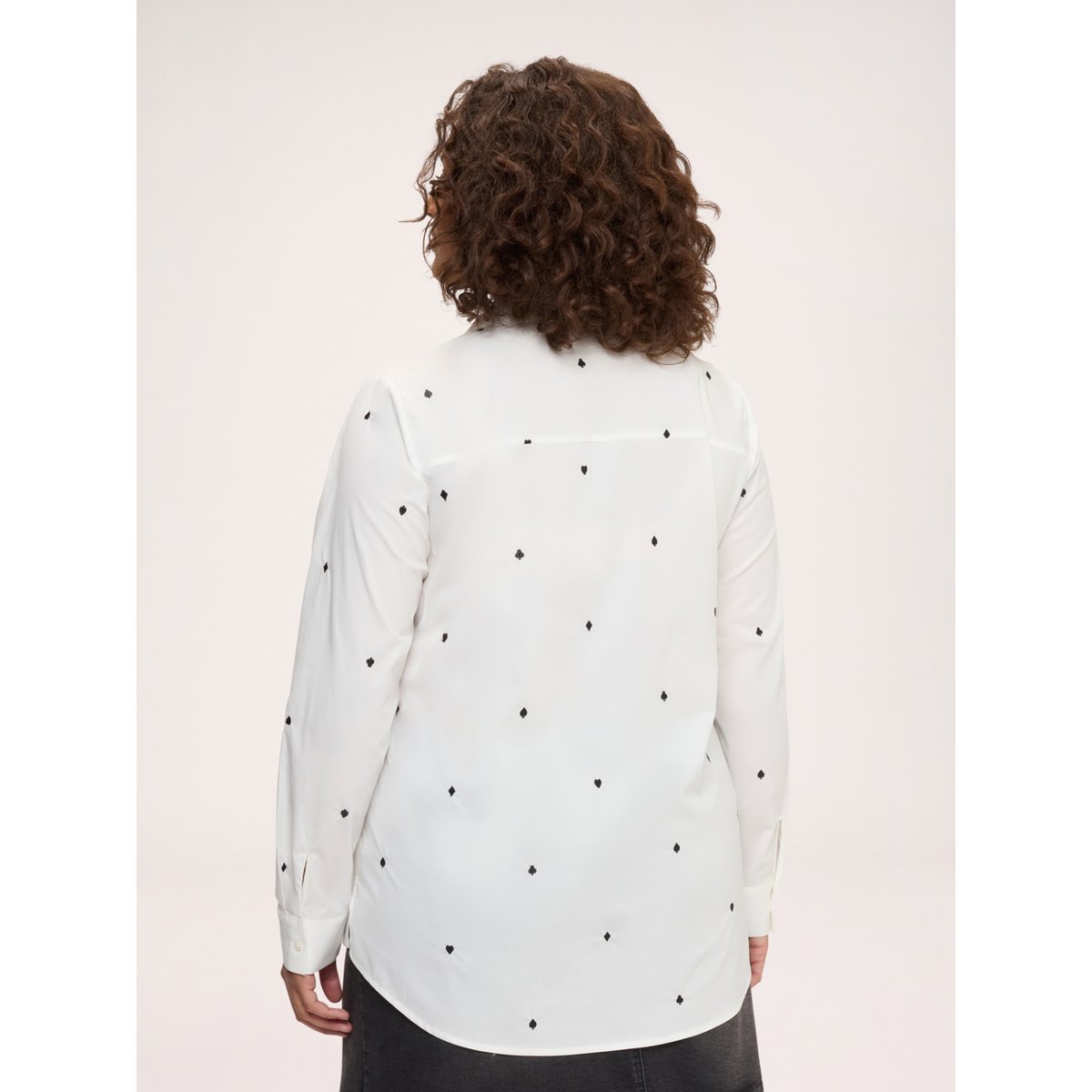 Chemise stretch avec broderies all over blanc, FIORELLA RUBINO