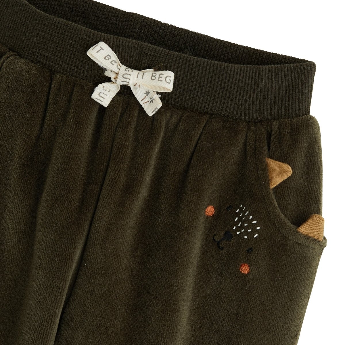 Pantalon bébé en velours Ginkgo vert, PETIT BEGUIN