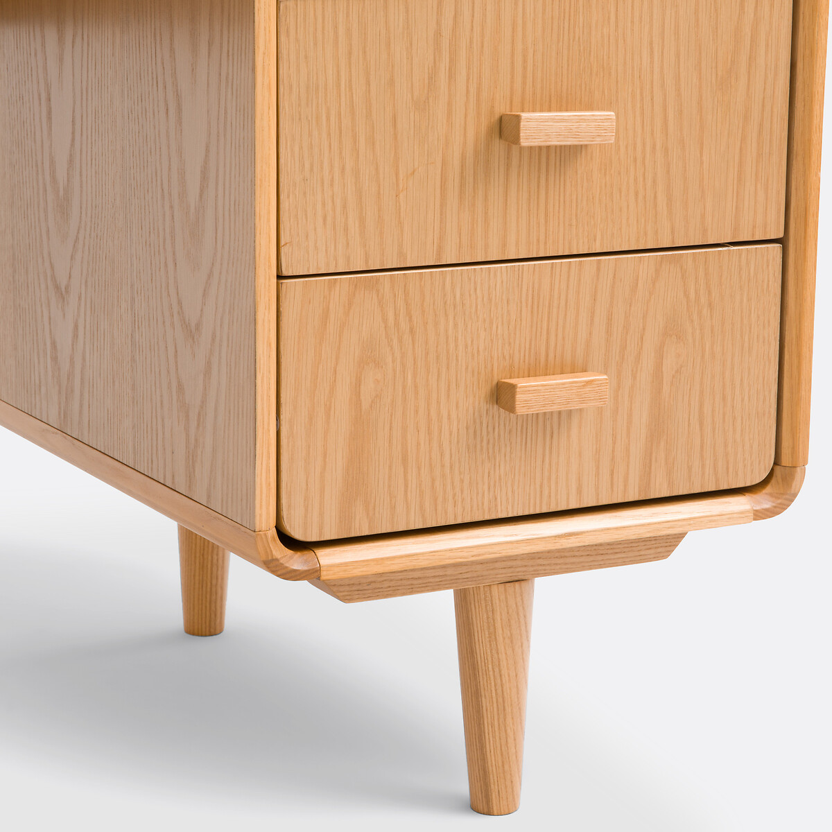 Bureau double caisson plaqué chêne, Miji bois clair, LA REDOUTE INTERIEURS