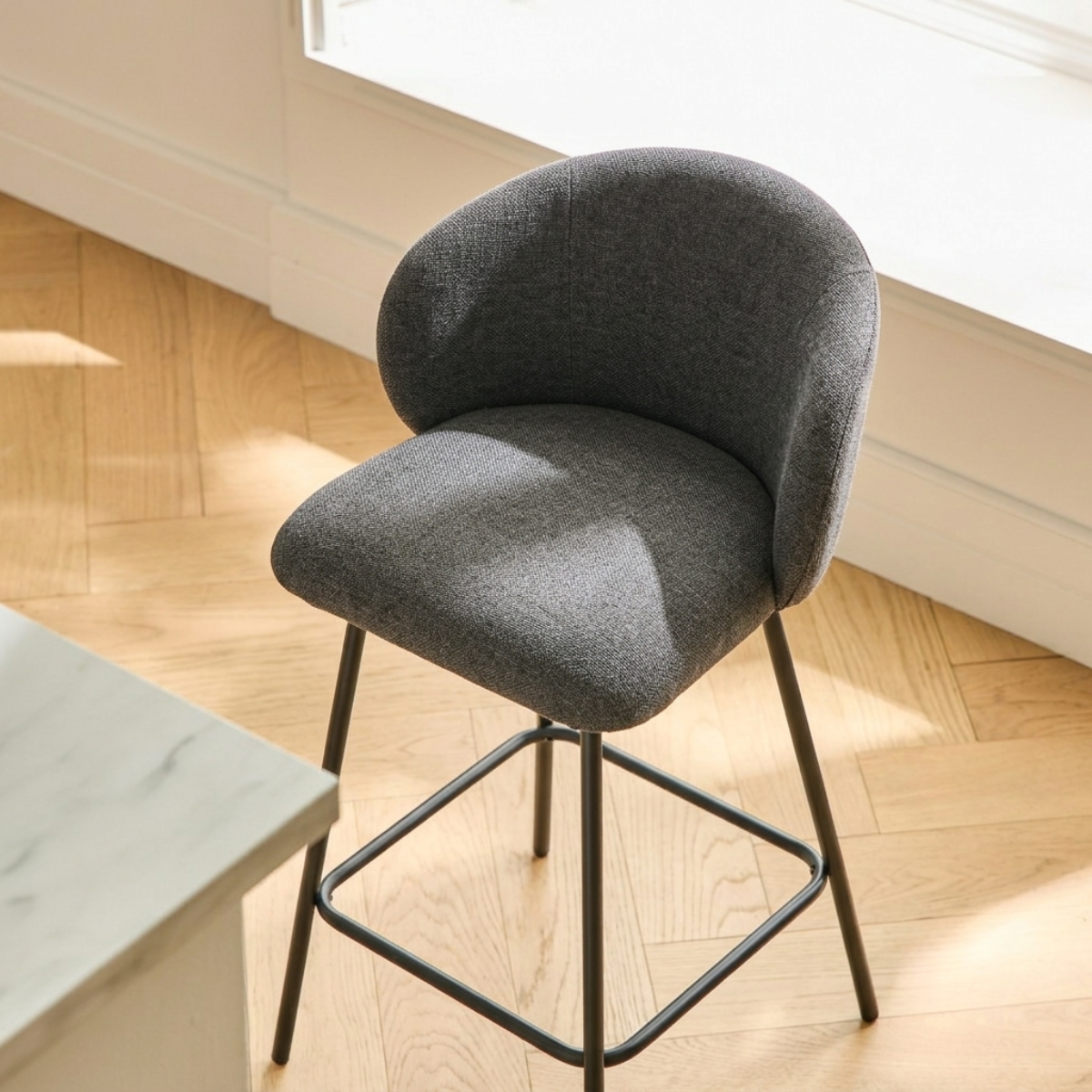 Lot de 2 tabourets - SORREL gris anthracite, CALICOSY