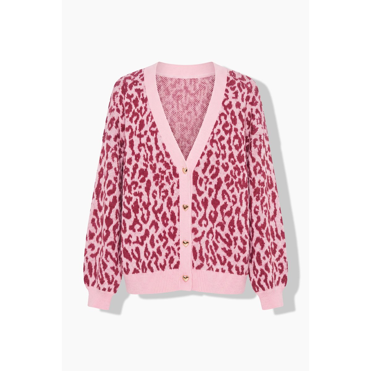 Cardigan oversize, motif léopard coloré rose, STUDIO UNTOLD
