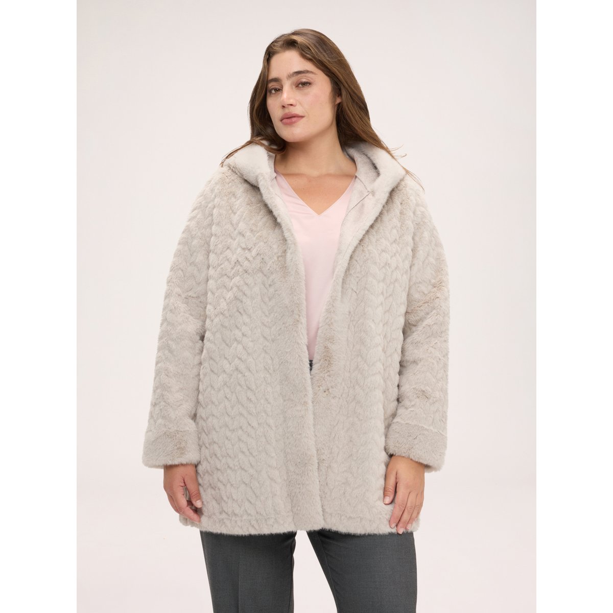 Manteau soft touch réversible gris, FIORELLA RUBINO