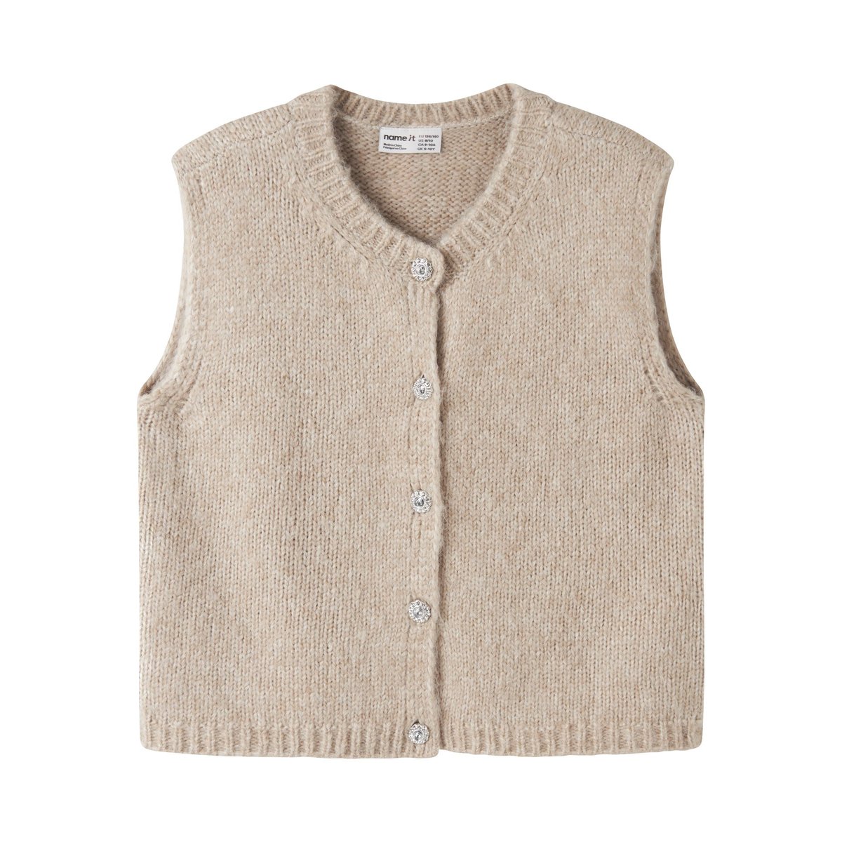 Gilet Tricoté blanc - peyote melange1, NAME IT