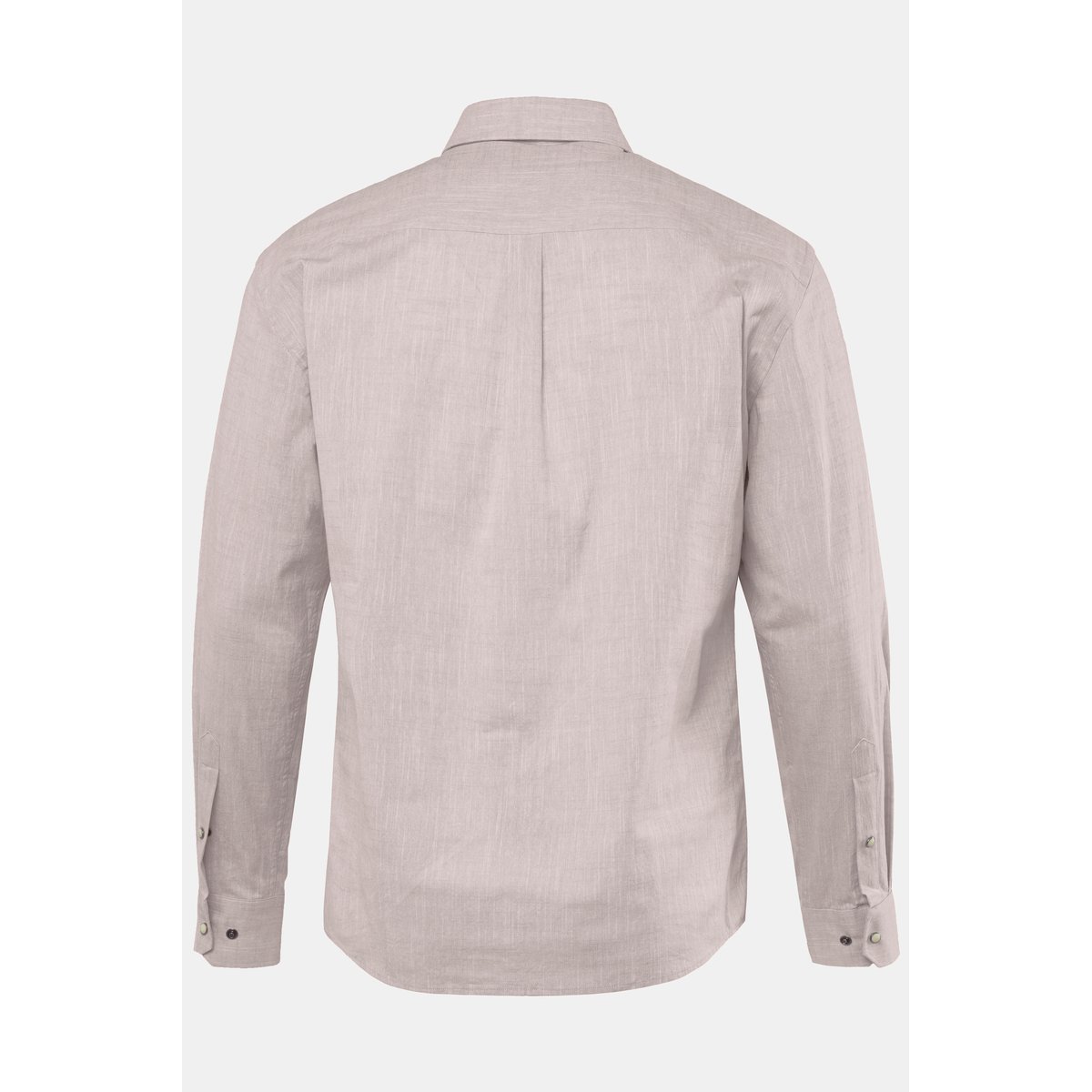 Chemise aspect lin. Manches longues et col beige foncé, JP1880