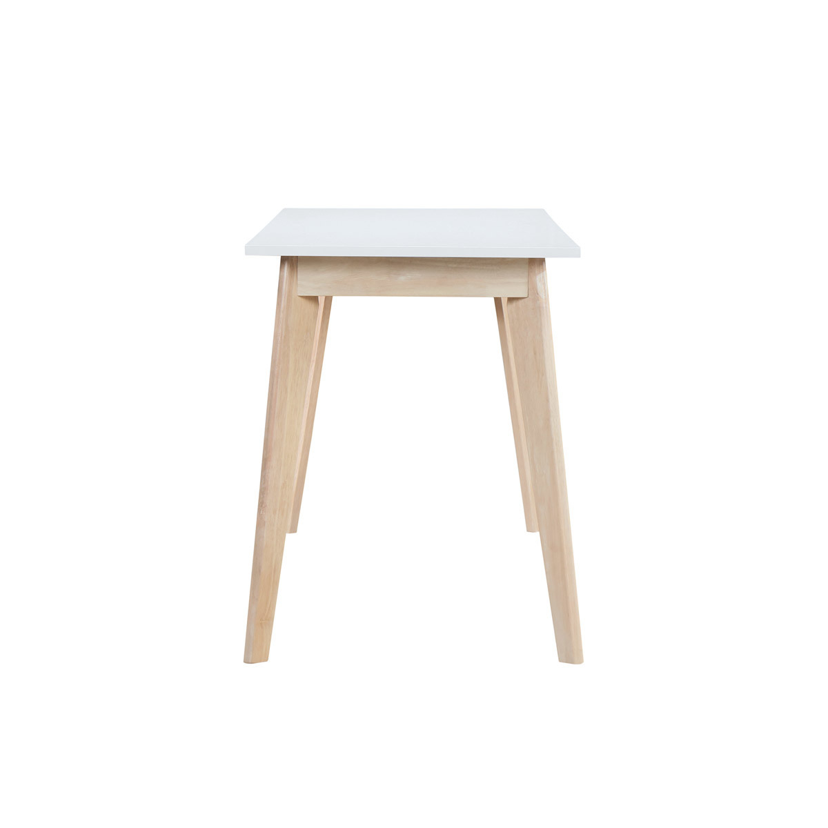 Bureau avec rangements 2 tiroirs scandinave blanc et bois clair L160 LEENA blanc, MILIBOO