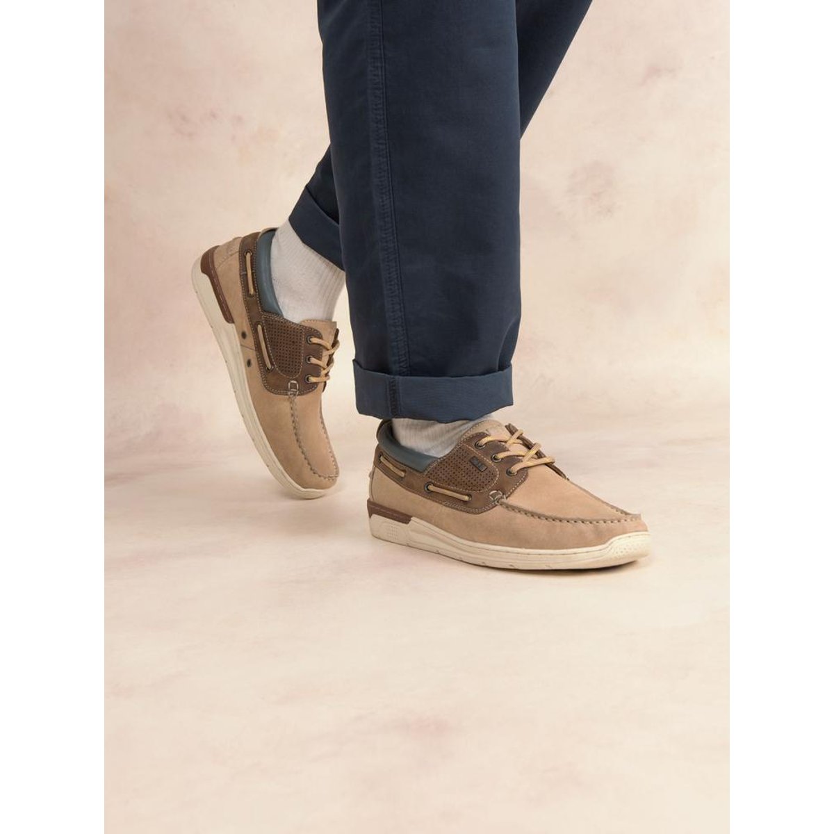 Chaussures bateau MATBOAT sable / cognac, TBS