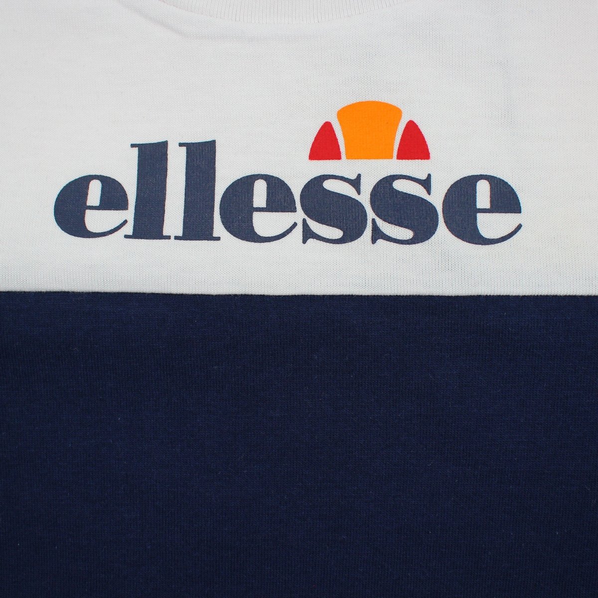 T-shirt manches courtes imprimé, col rond BLOCK PARTY bleu marine, ELLESSE