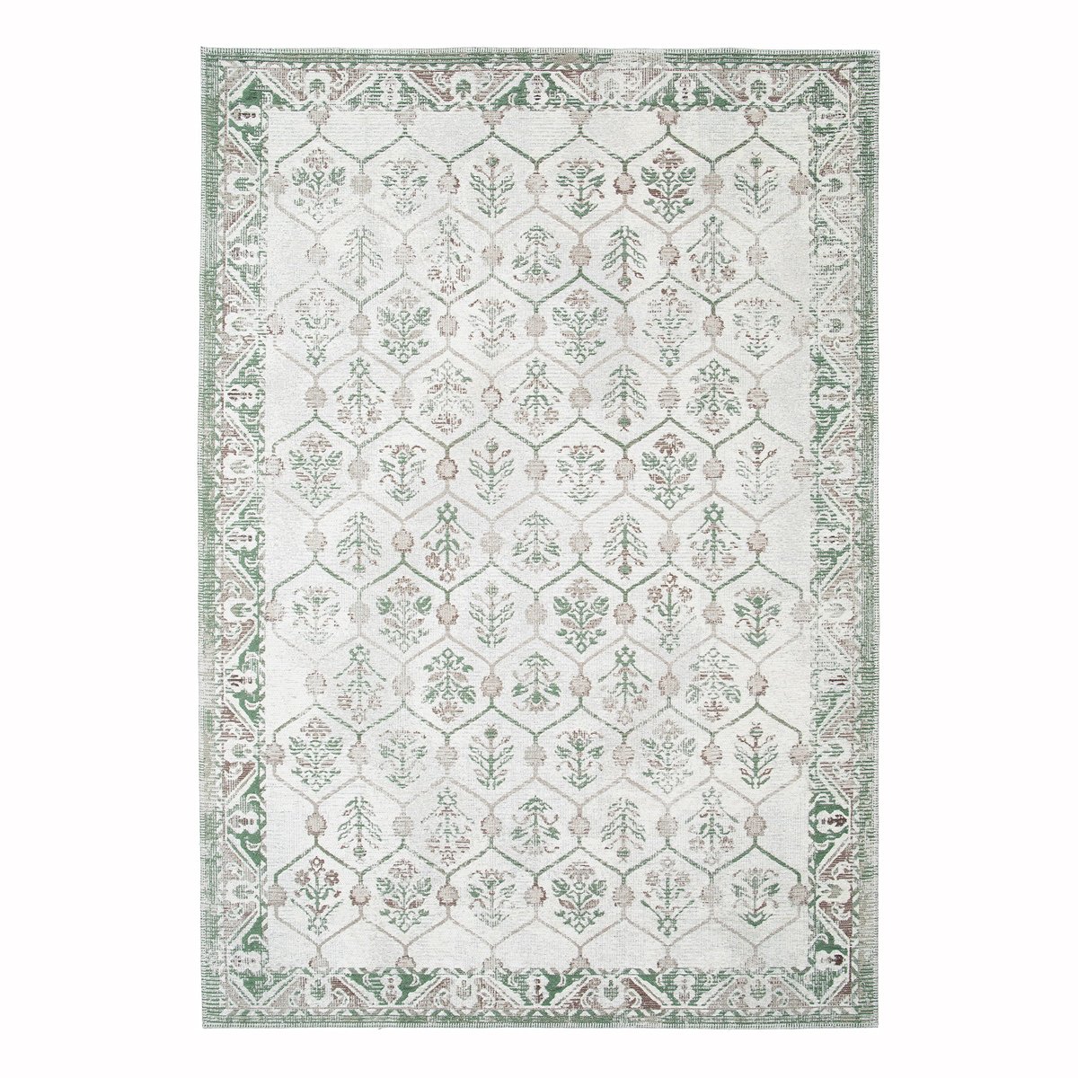 Tapis design en fibres recyclées SULLY vert naturel, AFK LIVING