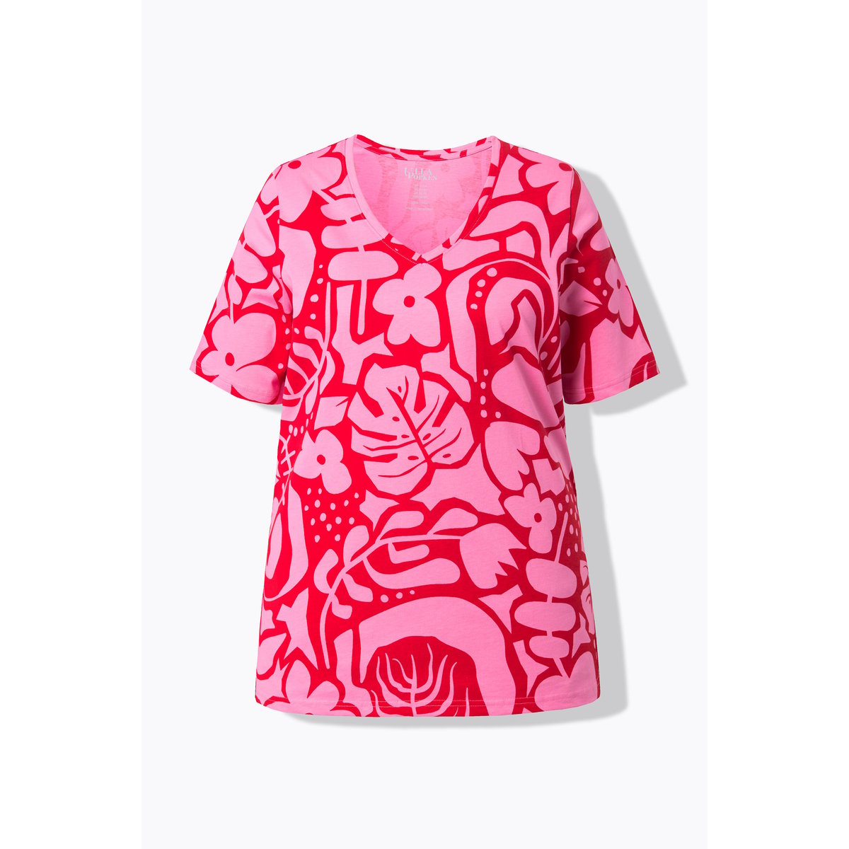 T-shirt imprimé graphique rose vif clair, ULLA POPKEN