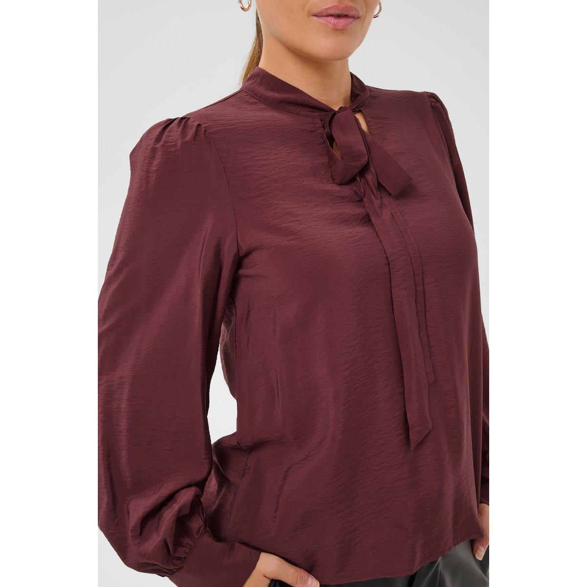 Blouse à manches longues rouge port, KAFFE