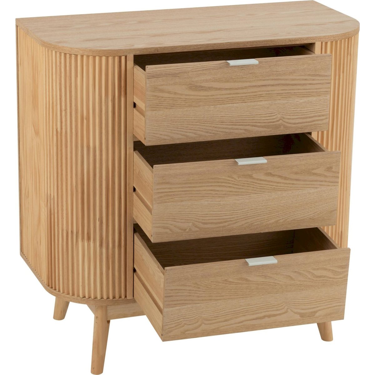 Commode arrondie en bois de pin naturel, RECOLLECTION