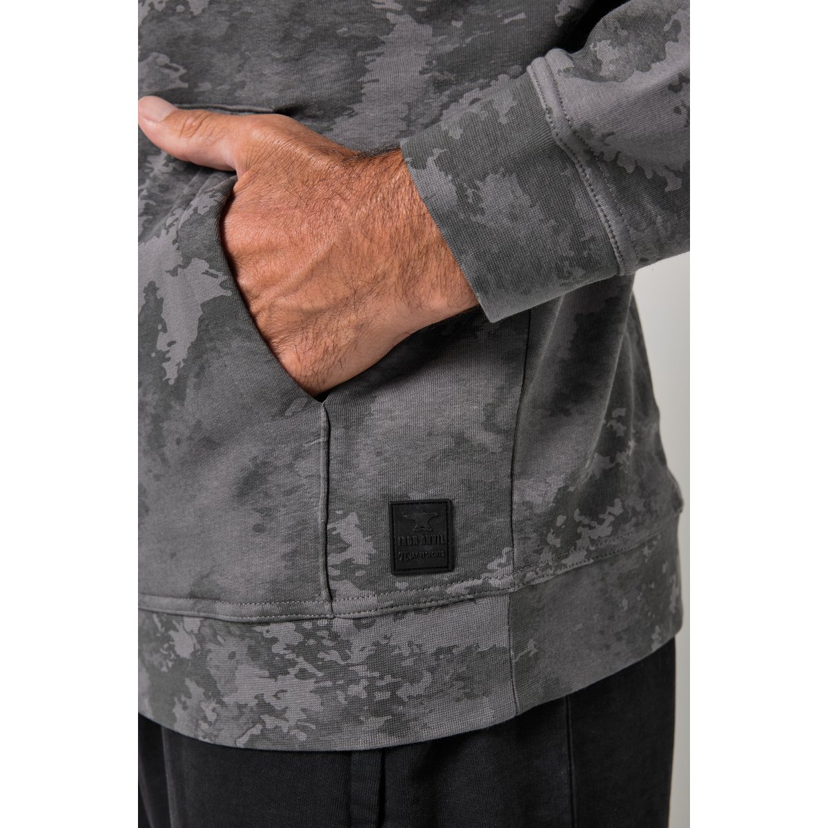 Sweat-shirt à capuche, imprimé camouflage anthracite, JP1880