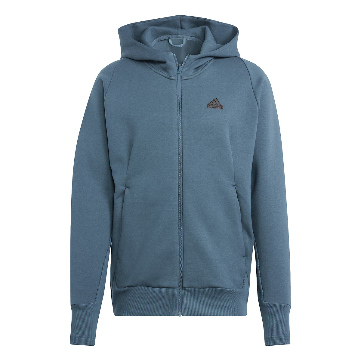 Sweat zippé à capuche et logo bleu canard, ADIDAS SPORTSWEAR
